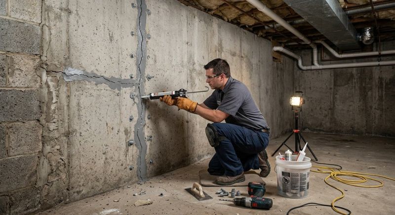 Basement Crack Repair in North Kingstown, RI