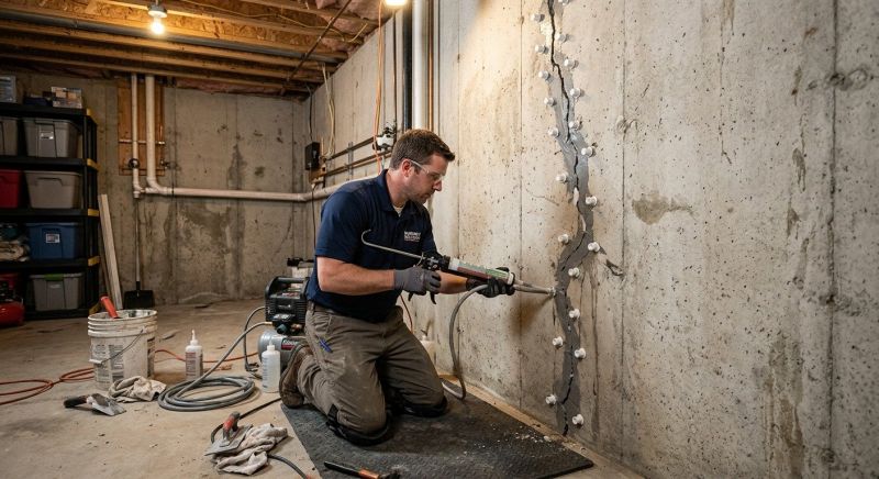 Basement Crack Repair in North Kingstown, RI