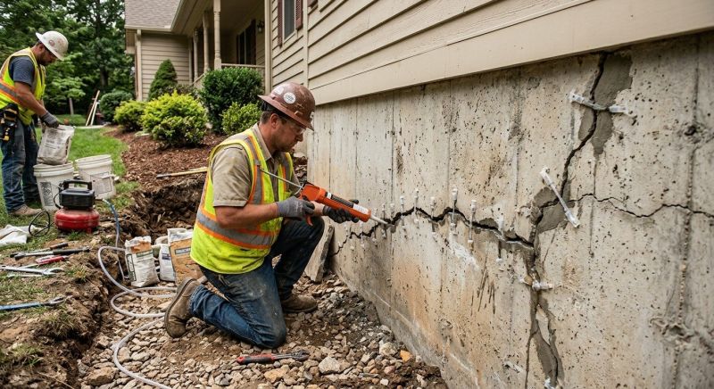 Cracked Foundation Repair in Wakefield, RI