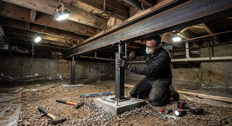 Crawlspace Structural Repair in North Kingstown, RI
