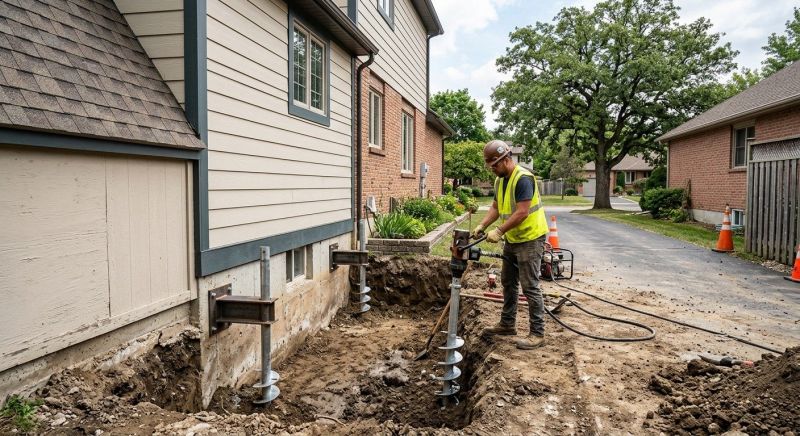 Helical Piers Installation in North Kingstown, RI