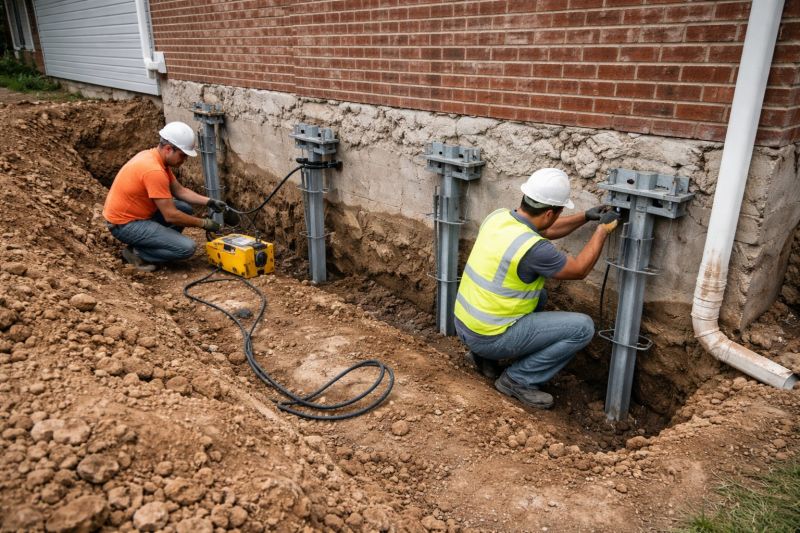 Helical Piers Installation in North Kingstown, RI