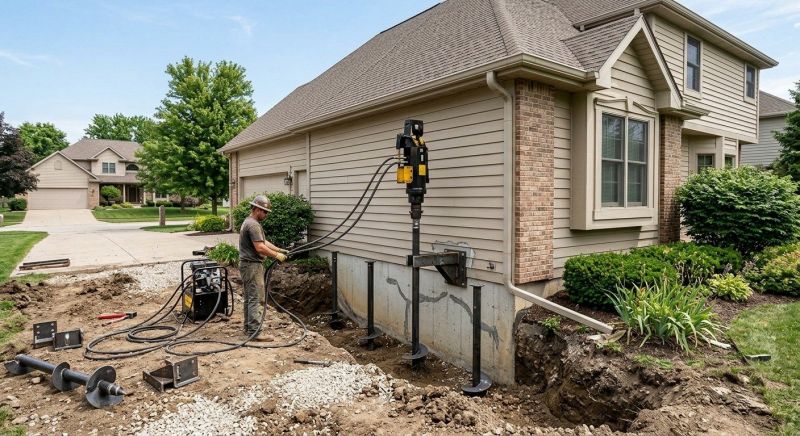 Helical Piers Installation in North Kingstown, RI