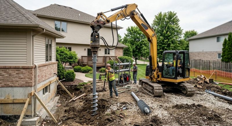 Helical Pile Installation in North Kingstown, RI