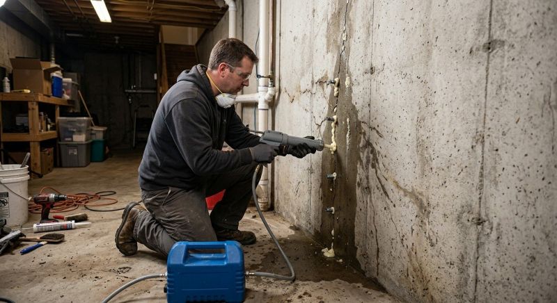 Leaking Foundation Repair in North Kingstown, RI