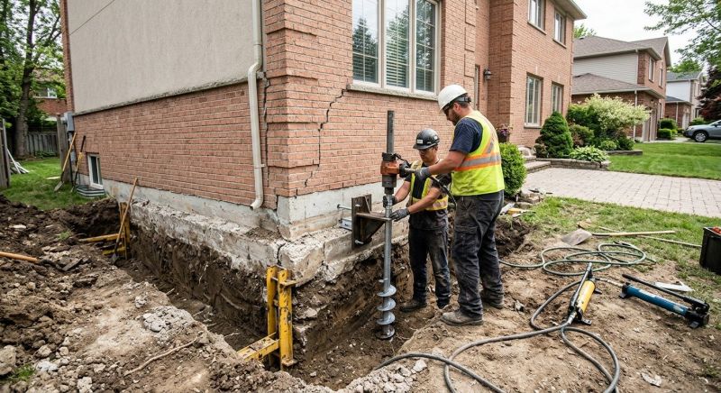 Sinking Foundation Repair in Tiverton, RI